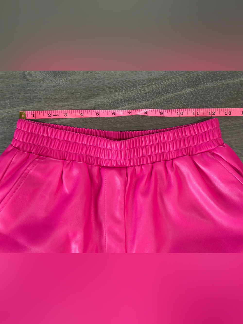 Steve Madden Fonda Faux Leather Shorts Hot Pink Small S High Waist Cuffed Hem - Picture 3 of 8